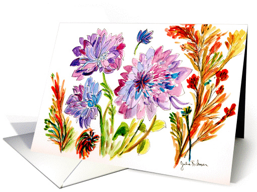 Happy Birthday with Dahlias card (1047547)