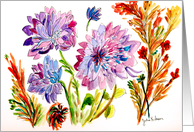 Happy Birthday with Dahlias card