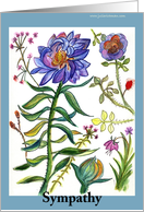 Blue Flower Sympathy Botanical card