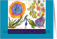 Congratulations Botanical Flower card