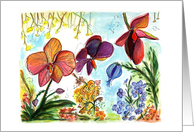 Happy Birthday with Orchids card