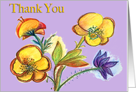 Yellow Flower Thank You Card