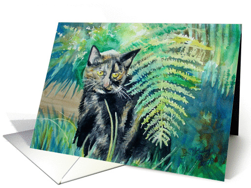 Tortie and Fern card (155790)
