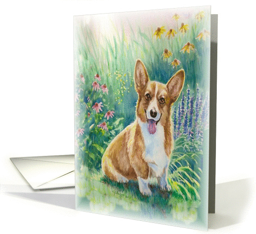 Corgi in the Garden card (167668)