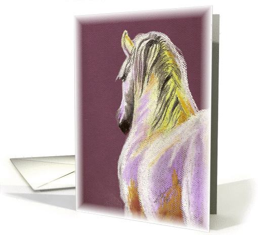 White Horse on Purple card (167676)