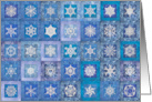 blue digital snowflake temperature quilt card