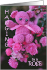 Pink Bear & Flowers for Breast Cancer Patient card