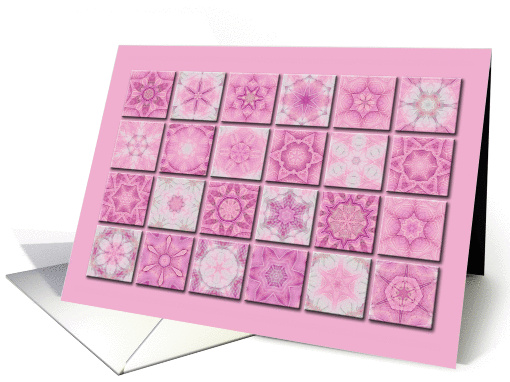 Pink Kaleidoscope Wave Birthday card (1207872)