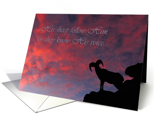 Bighorn Sunrise Religious Christmas card (1460588)