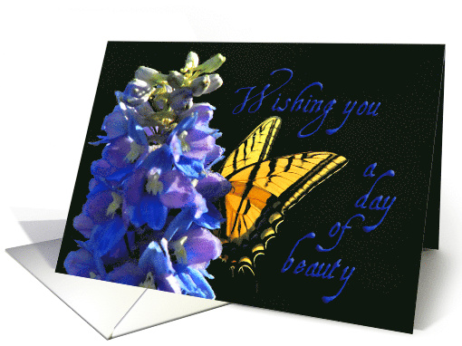 Butterfly Delphinium Beautiful Day card (1491776)