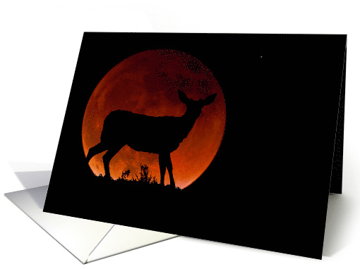 Deer Lunar Eclipse Silhouette card (1734572)