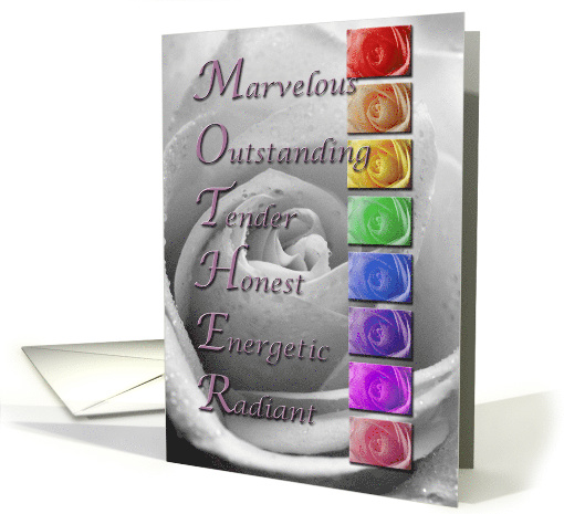 Qualities of Mother Rainbow Roses card (173664)