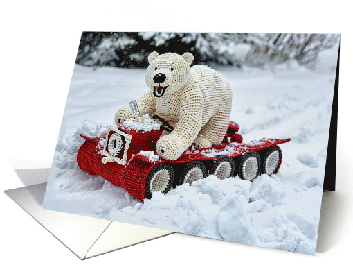 plowing polar bear card (1826726)