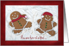 Christmas wedding anniversary with gingerbread cookie couple card