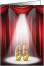 65th wedding anniversary in the spotlight with red curtains card