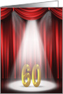 60th wedding anniversary in the spotlight with red curtains card