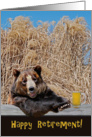Retirement bear with beer mug card