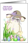 Easter Egg Hunt invitation with bunny and eggs card