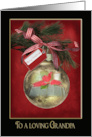 for Grandpa, Christmas ornament with gingham bow and Bible card