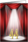 44th Anniversary in the spotlight with red curtains card