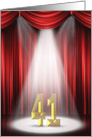 41st Anniversary in the spotlight and red curtains card