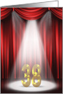 38th Anniversary in the spotlight with red curtains card