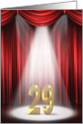 29th anniversary in the spotlight with red curtains card