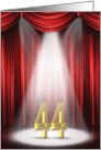 44th Birthday in the spotlight with red curtains card