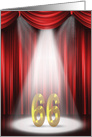 66th Anniversary in the spotlight with red curtains card