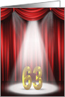 63rd Anniversary in the spotlight with red curtains card