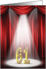 61st Anniversary in the spotlight with red curtains card