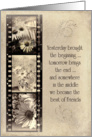 Friend’s Birthday - daisy filmstrip in vintage sepia and texture card