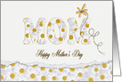 Mother’s Day white daisies with torn edged border for Mom card