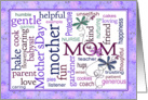 Mother’s Day for Mom word art and flowers card