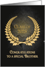 Brother’s 2025 Graduation Gold Laurel Wreath On Black Slate Rock card