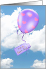 Aunt’s Birthday - balloon floating in clouds card