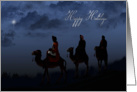 Happy Holidays - wise men on camels following a bright star card
