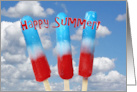 Patriotic Happy Summer Ice Pops On Sky Background card