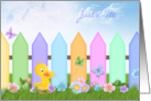 Just a Note, Fence With Duckling and Butterflies card