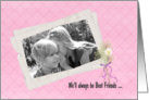 Best Friend’s Birthday - little girls in a snapshot frame with bouquet card