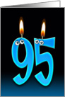 95th Birthday Party invitation with candles and eyeballs card