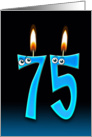 75th Birthday Party invitation with candles and eyeballs card