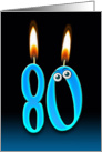 80th Birthday Party invitation with candles and eyeballs card