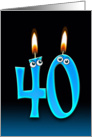 Dad’s 40th Birthday humor with candles and eyeballs card