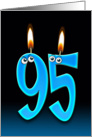 95th Birthday humor with candles and eyeballs card