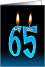 65th Birthday humor with candles and eyeballs card