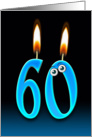 60th Birthday humor with candles and eyeballs card