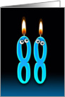 88th Birthday humor with candles and eyeballs card
