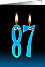 87th Birthday humor with candles and eyeballs card