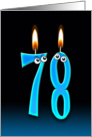 78th Birthday humor with candles and eyeballs card